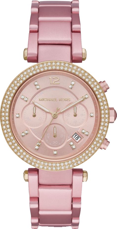 michael kors pink watch with diamonds|Michael Kors silver diamond watch.